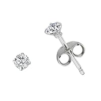 Silver stud earrings with zirkonia with zirconia. Diameter:3mm. Stone(s) are fixed in setting.