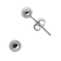 Silver ear studs Diameter:5mm. Matt finish.