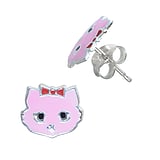 Kids earring Silver 925 Enamel Cat Male_cat Tom_cat