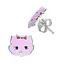 Kids earring Silver 925 Enamel Cat Male_cat Tom_cat