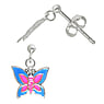 Kids earring Silver 925 Enamel Butterfly