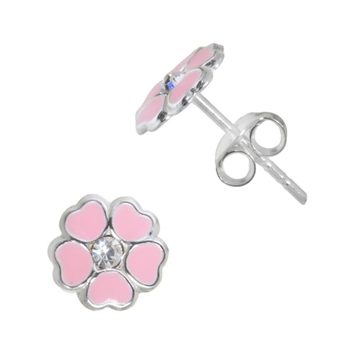 Boucles D'oreilles Clou (puces) Pour Enfant - Argent 925 Et Cristal - Diamètre 2mm - Neuf Avec étiquettes