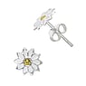 Kids earring Silver 925 Crystal Enamel Flower