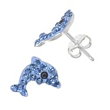 Kids earring Silver 925 Crystal Dolphin