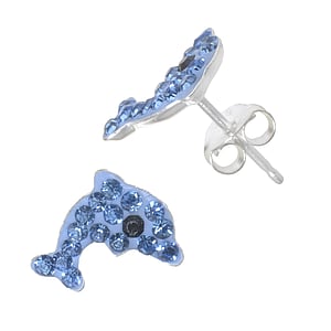 Kids earring Silver 925 Crystal Dolphin