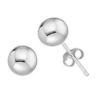 Silver ear studs Diameter:8mm. Shiny.