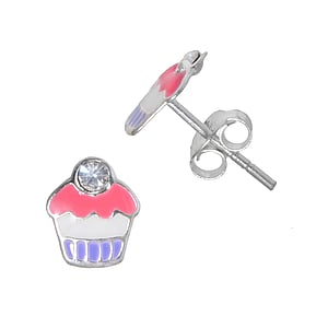 Kids earring Silver 925 Crystal Enamel