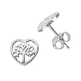 Silber Ohrstecker Silber 925 Herz Liebe Blatt Pflanzenmuster Florales_Muster