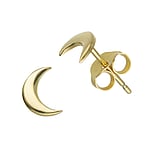 Silver ear studs Silver 925 Gold-plated Moon Half_moon Half-moon