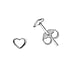 Silver ear studs Silver 925 Heart Love