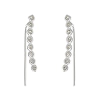 Silver earrings with Crystal. Width:3mm.