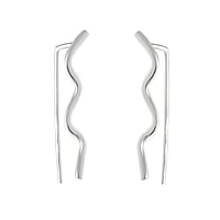 Silver earrings Width:5mm.  Wave