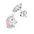 Orecchini per bambini Argento 925 Cristallo Resina epossidica Einhorn