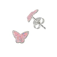 Kids earring out of Silver 925 with Epoxy. Width:7mm.  Butterfly