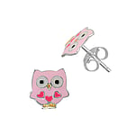 Kids earring out of Silver 925 with Epoxy. Width:8mm.  Owl