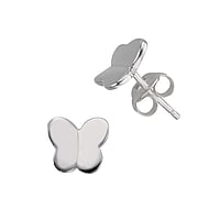 Pendiente para nios de Plata 925. Ancho:7,6mm. brillante.  Mariposa