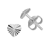 Clous d'oreille en argent Largeur:5mm.  Coeur Amour Bandes Rayures Zbrure Rainure Rainurage Lignes