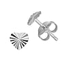 Silver ear studs Silver 925 Heart Love Stripes Grooves Rills