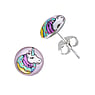 Kids earring Silver 925 Epoxy Unicorn