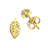 Titanium ear studs Titanium PVD-coating (gold color) Leaf Plant_pattern