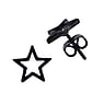 Titanium ear studs Titanium Black PVD-coating Star