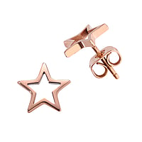 Titanium ear studs with PVD-coating (gold color). Width:10mm.  Star