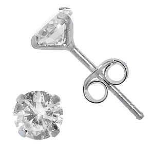 Silver stud earrings with zirkonia Silver 925 zirconia