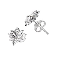 Silver ear studs Width:8mm.  Flower