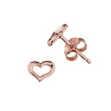 Silver ear studs Silver 925 Gold-plated Heart Love