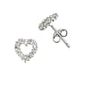 Silver ear studs Silver 925 zirconia Heart Love