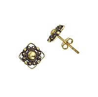 Fashion ear studs out of Brass. Width:10mm.  Flower