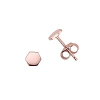 Silver ear studs with PVD-coating (gold color). Width:4mm. Shiny.