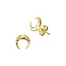 Silver ear studs Silver 925 PVD-coating (gold color) Moon Half_moon Half-moon