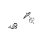 Silver ear studs Silver 925 Fish