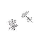 Silver ear studs Silver 925 Salamander Gecko Lizard