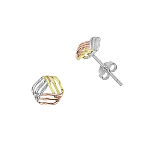 Silver ear studs Silver 925 PVD-coating (gold color) Triangle