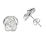 Silver ear studs Silver 925 Flower Leaf Plant_pattern Rose