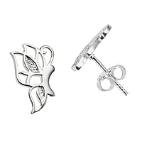 Clous d'oreille en argent Largeur:12mm. brillant.  Papillon