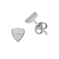 Shrestha Designs Silver ear studs Width:7mm. Matt finish.  Triangle