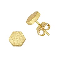 Shrestha Designs Clous d'oreille en argent avec Revêtement d´or (doré). Largeur:7mm. Poli mat.