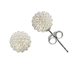 Earrings out of Silver 925 with Synthetic Pearls. Diameter:7-8mm. Weight:0,9g.