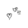 Silver ear studs Silver 925 Heart Love