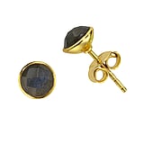 PROTSAAH Silver ear studs Silver 925 Gold-plated Labradorite