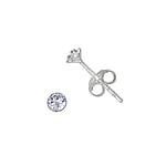 Crystal silver ear studs Diameter:3,2mm.