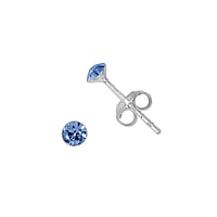 Crystal silver ear studs Diameter:3,2mm.