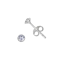 Crystal silver ear studs Diameter:3,2mm.