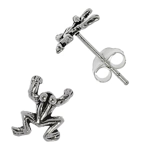 Silver ear studs Silver 925 Frog