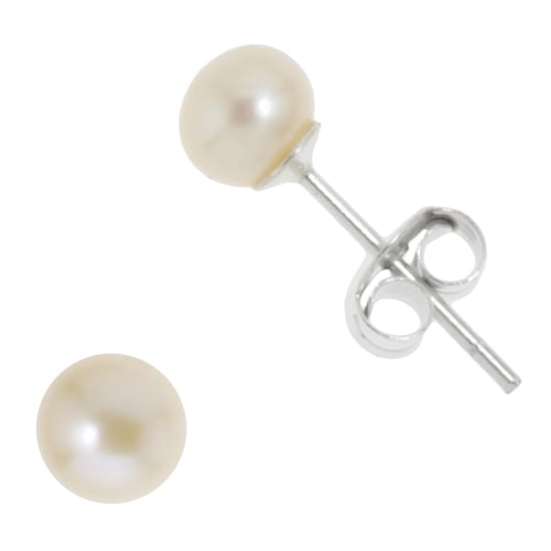 Silver ear studs 88 with Fresh water pearl 5mm BIJOUTERIA