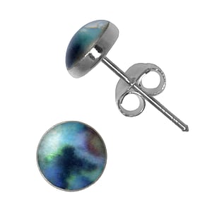 Silver ear studs Silver 925 Epoxy Synthetic mother of pearl