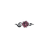 Fake-Tattoo avec Couleur imprime sur papier et Adhsif bien tolr par la peau. Largeur:5,7cm. Hauteur:2,2cm.  Dessin tribal Motif tribal Fleur Rose